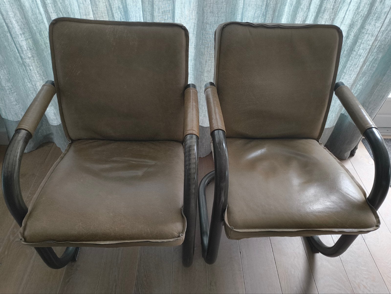 6 Groene Eetkamerstoelen, Ophalen, Gebruikt, Overige kleuren, Modern