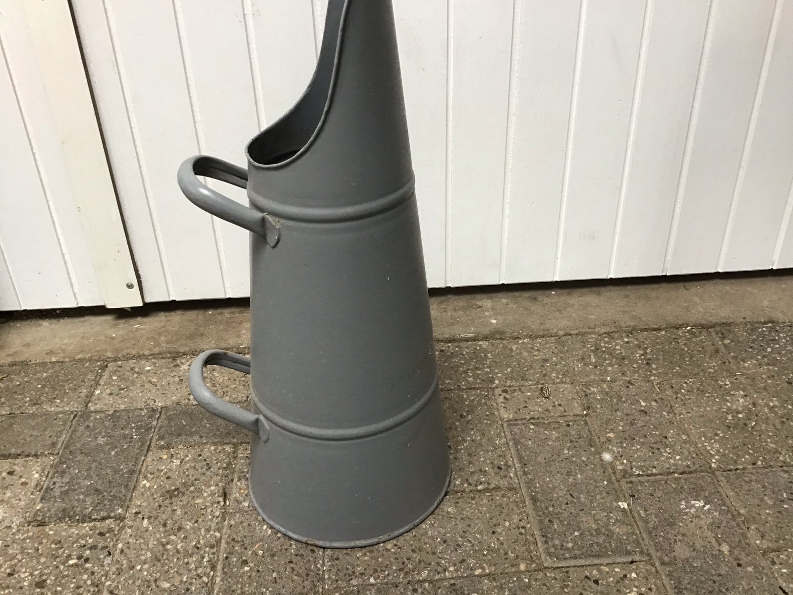 Vintage kolenkit / haardaccessoire - Grijs metaal, Ophalen of Verzenden
