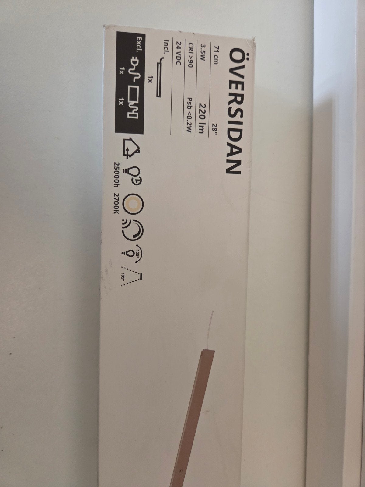 IKEA ÖVERSIDAN LED-strip 71 cm, 2700K, Ophalen of Verzenden, Nieuw, Modern, minimalistisch