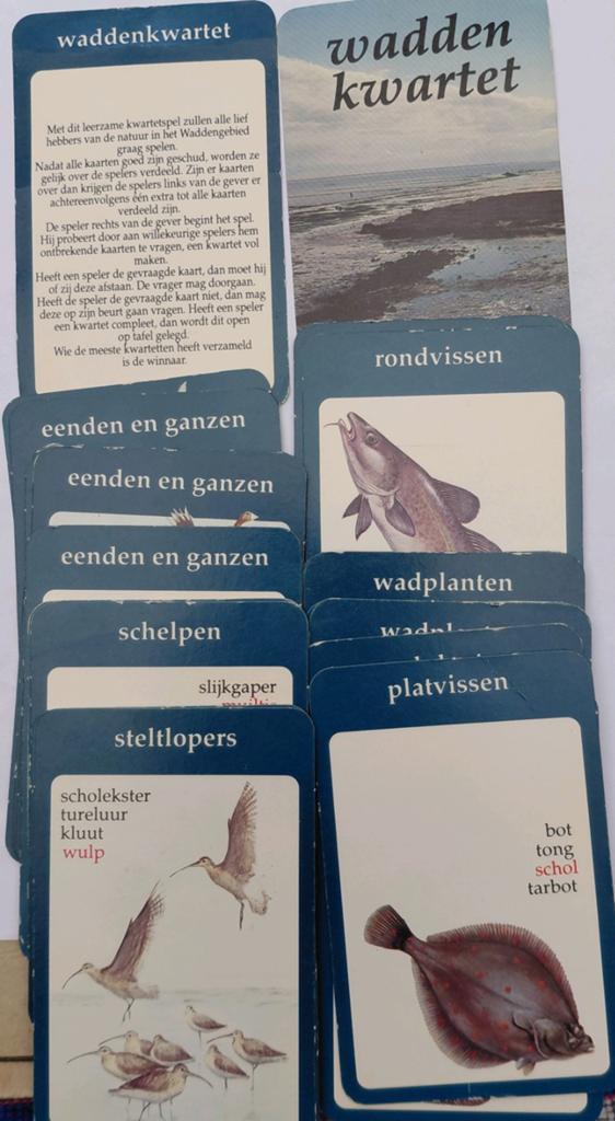 Wadden eiland kwartet -Educatief kaartspel over de Waddenzee, Vijf spelers of meer, Ophalen of Verzenden, Gebruikt, Onbekend