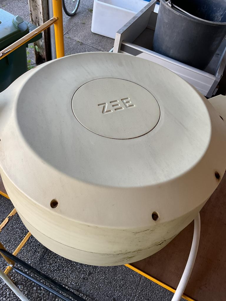 30 meter witte tuinslang ZEEvop automatische haspel, Ophalen, Zo goed als nieuw, Tuinslang