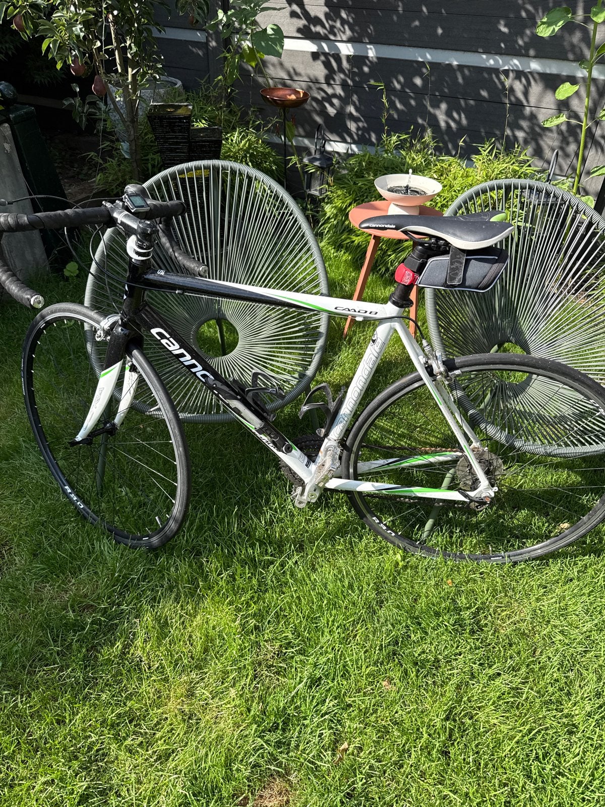 Cannondale CAAD8 Racefiets - Zwart/Wit/Groen, 28 inch, Gebruikt, Aluminium, Meer dan 20 versnellingen