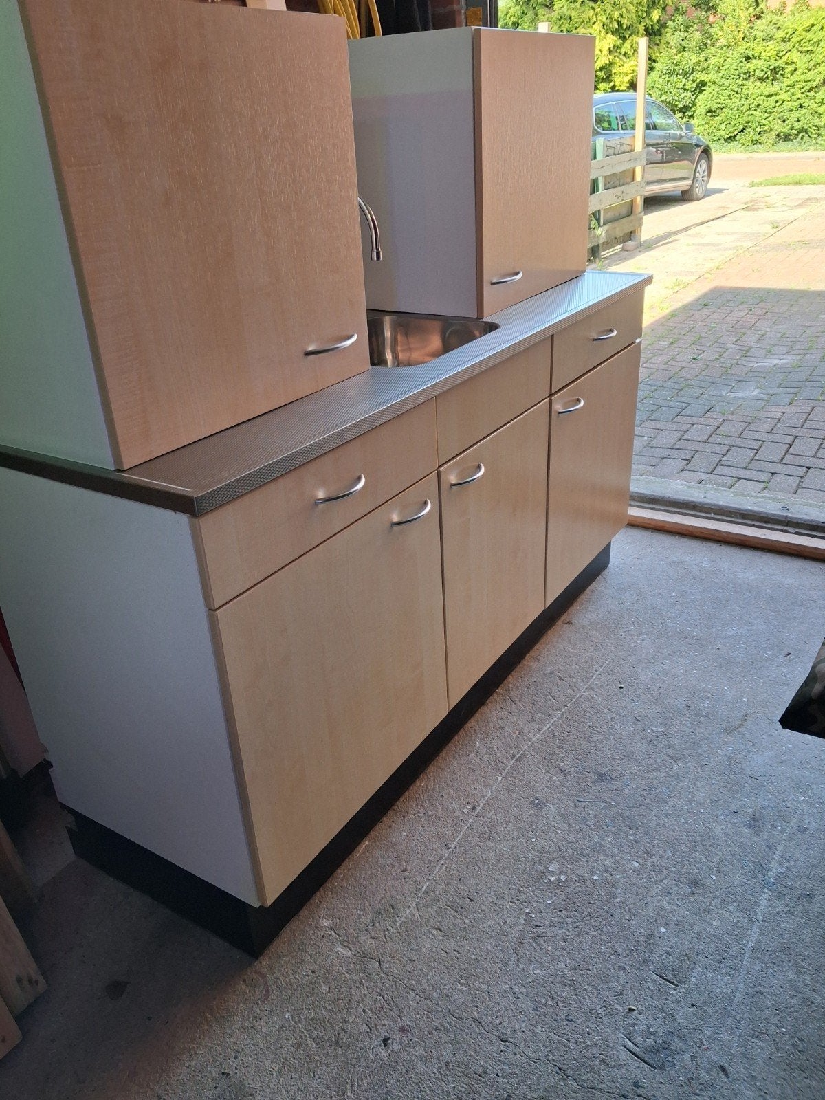I.z.g.s Keukenblok incl bovenkasten, Huis en Inrichting, Keuken | Complete keukens, Ophalen, Gebruikt, Wit, Enkelwandige keuken