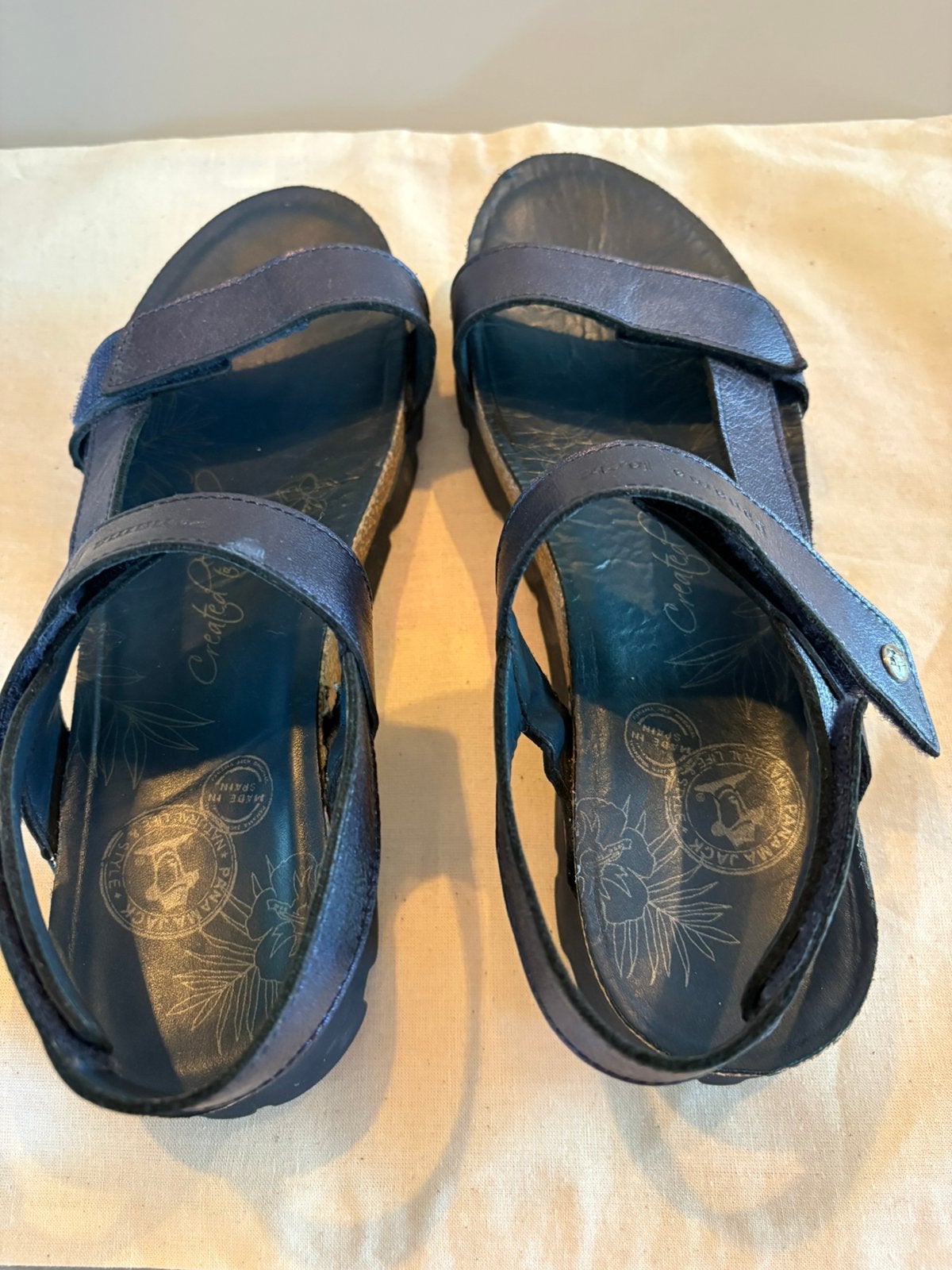 Panama Jacks blauwe leren sandalen maat 41, Blauw, Zo goed als nieuw, Sandalen of Muiltjes, Ophalen of Verzenden