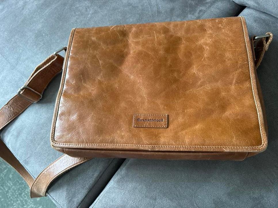 Mooie leren dBramante schouder- / laptoptas, Overige merken, Gebruikt, Bruin, Ophalen of Verzenden