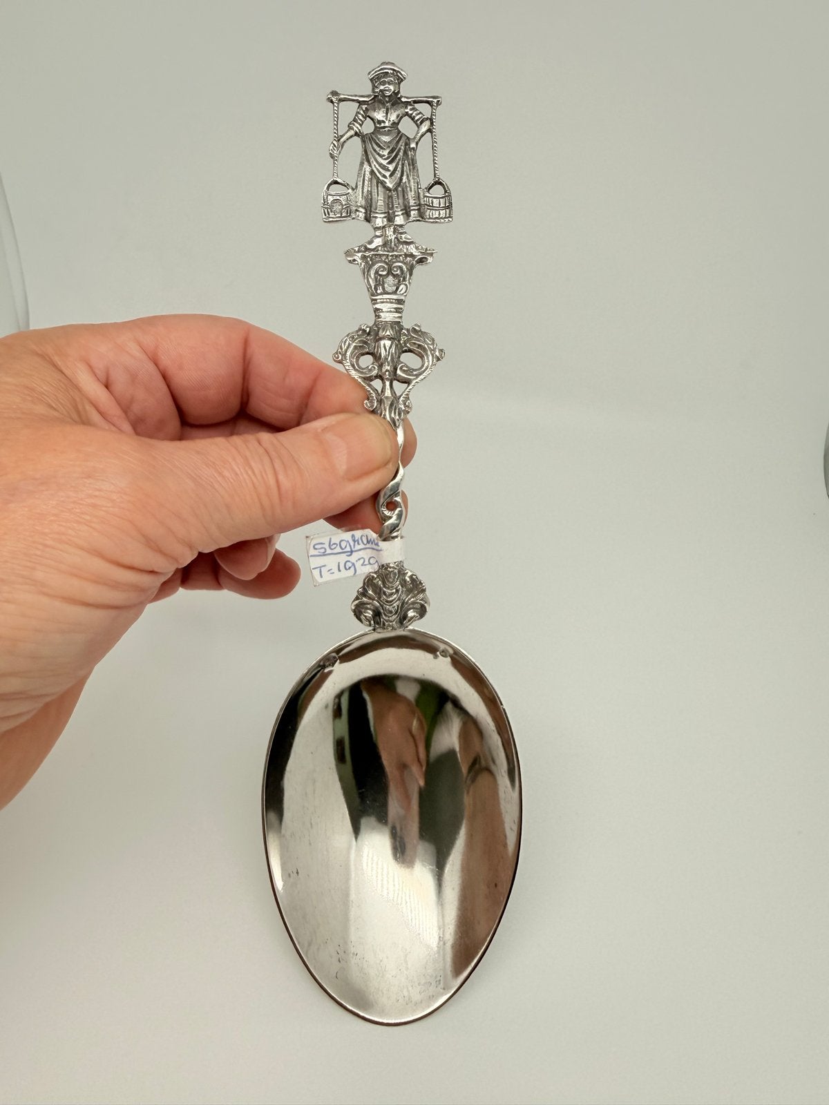 Antieke Hollandse Zilveren Lepel - Melkmeisje - 1929, Antiek en Kunst, Verzenden, Zilver