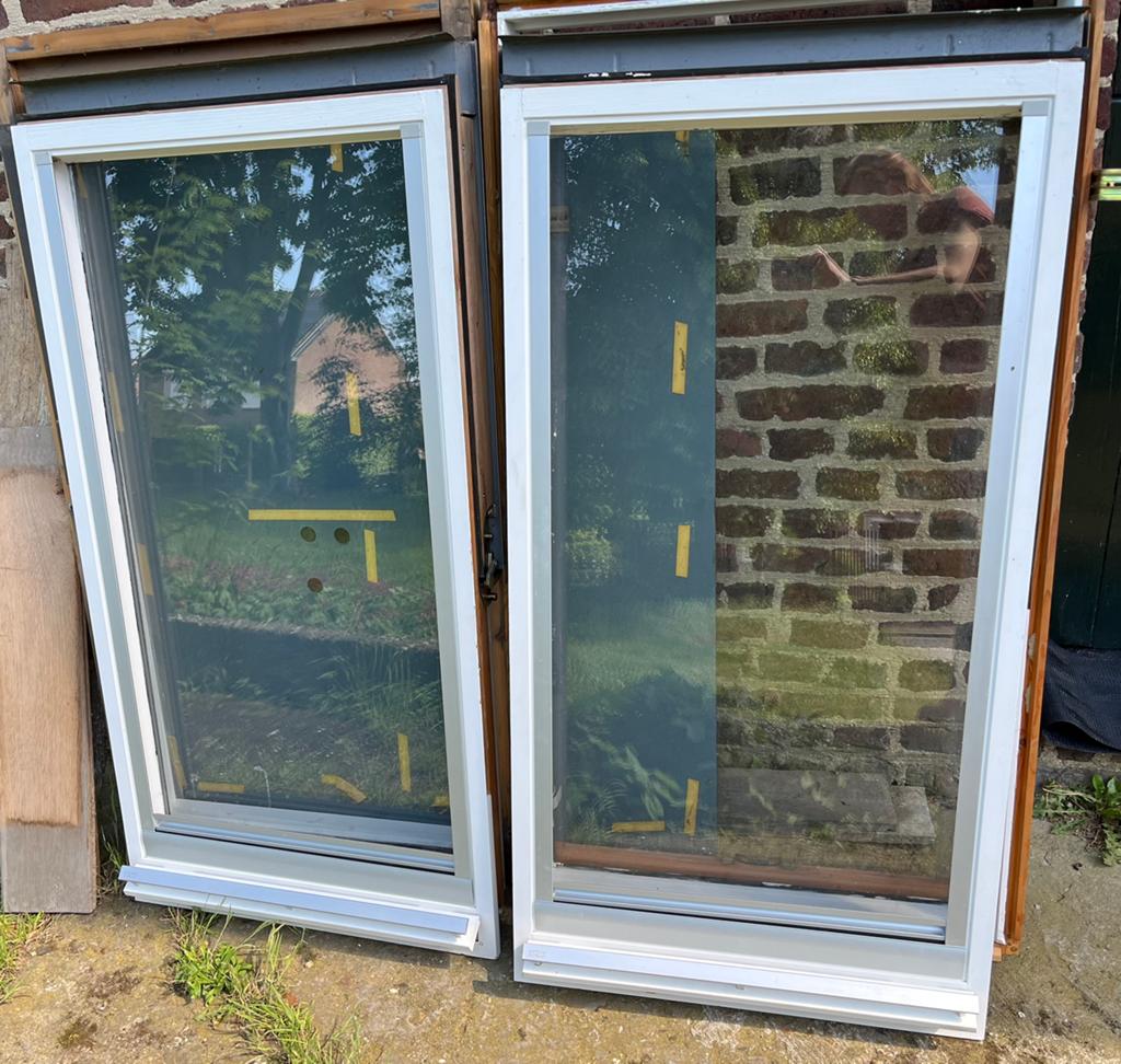 2 Velux Dakramen GGL308, Gebruikt, Raamkozijn, Hout, Ophalen
