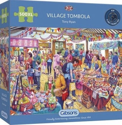 Gibsons - Village Tombola - 500XL stukjes, Ophalen of Verzenden, 500 t/m 1500 stukjes, Nieuw, Legpuzzel