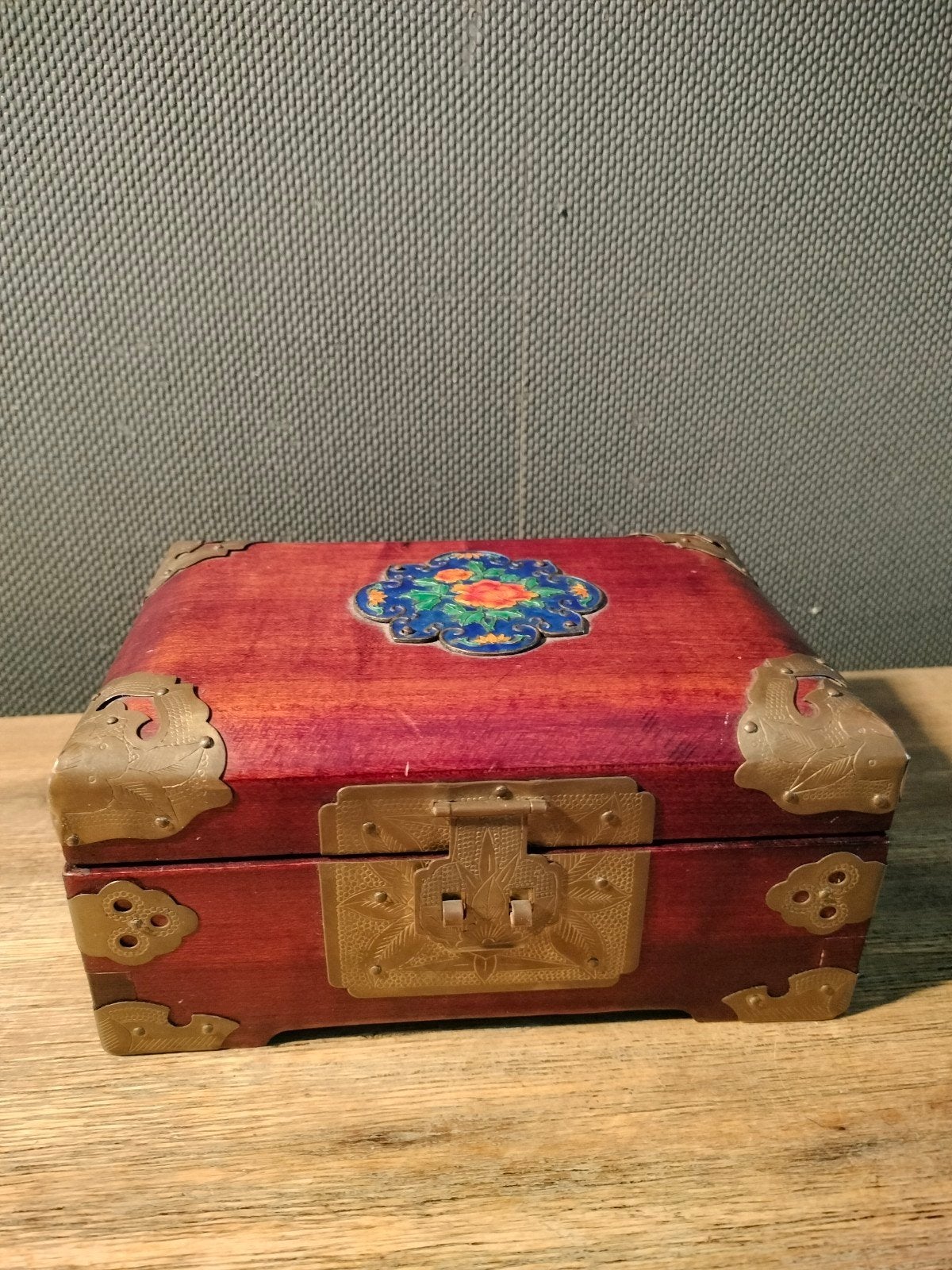 Antieke Chinese Sieradendoos met Koperbeslag, Ophalen of Verzenden