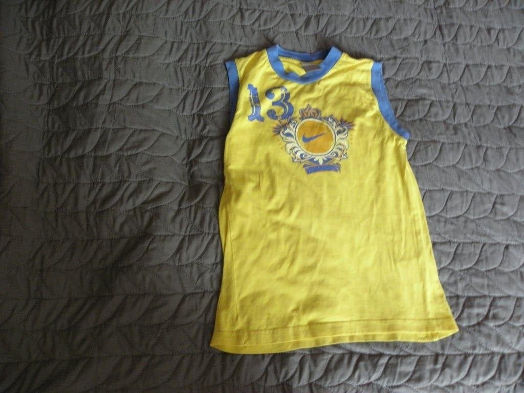 Origineel mouwloos zonnig geel katoenen shirt NIKE 140 goed, Kinderen en Baby's, Kinderkleding | Maat 140, Gebruikt, Ophalen of Verzenden