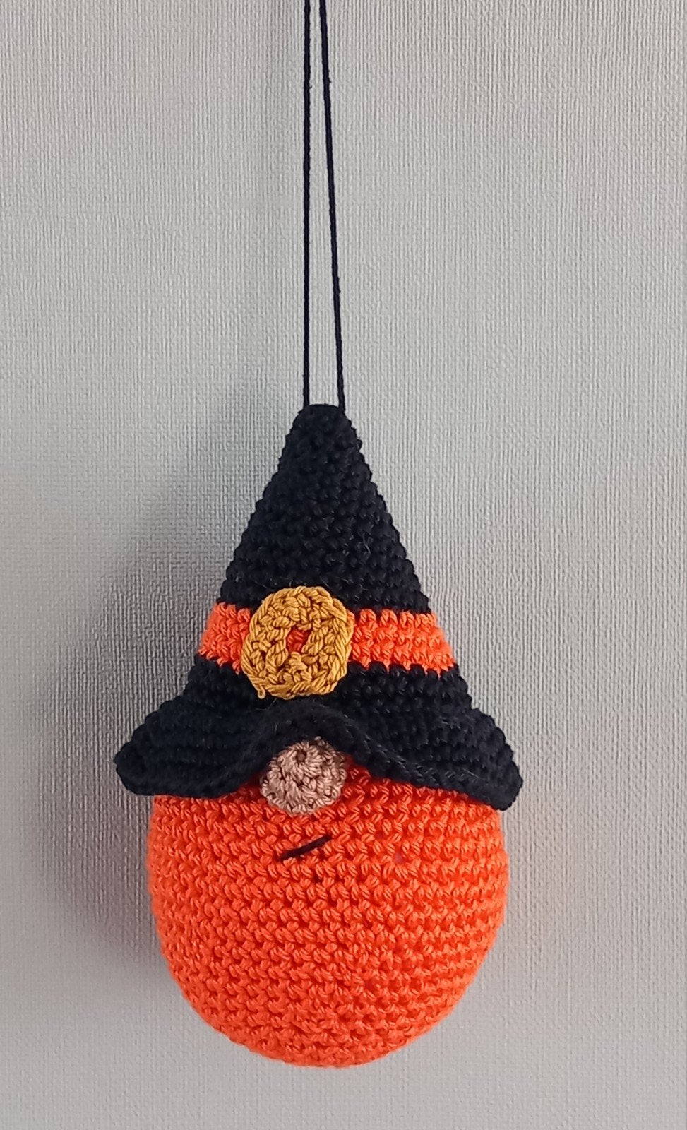 Gehaakte Halloween pompoen met heksenhoedje, Overige materialen, Overige stijlen, Nieuw, Ophalen of Verzenden