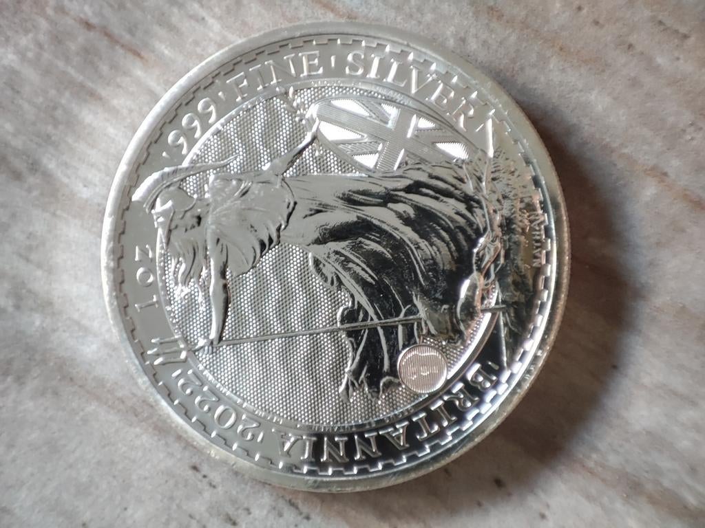2022 Britannia 1 oz Zilveren Munt - 999 Fijn Zilver, Postzegels en Munten, Munten | Europa | Niet-Euromunten, Losse munt, Overige landen