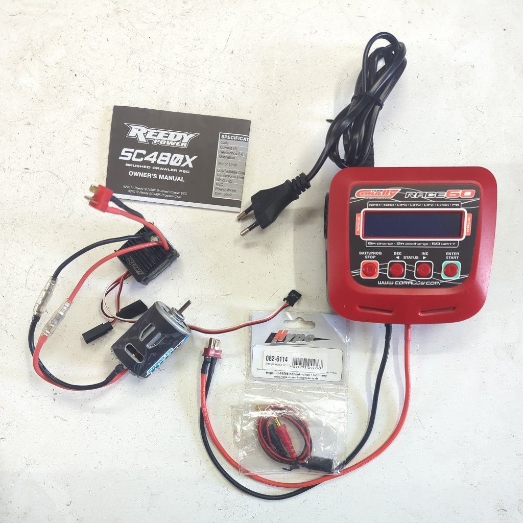 Associated crawler combo, Corally snellader (Axial FMS TRX-4, Elektro, Gebruikt, Ophalen of Verzenden, Schaal 1:10
