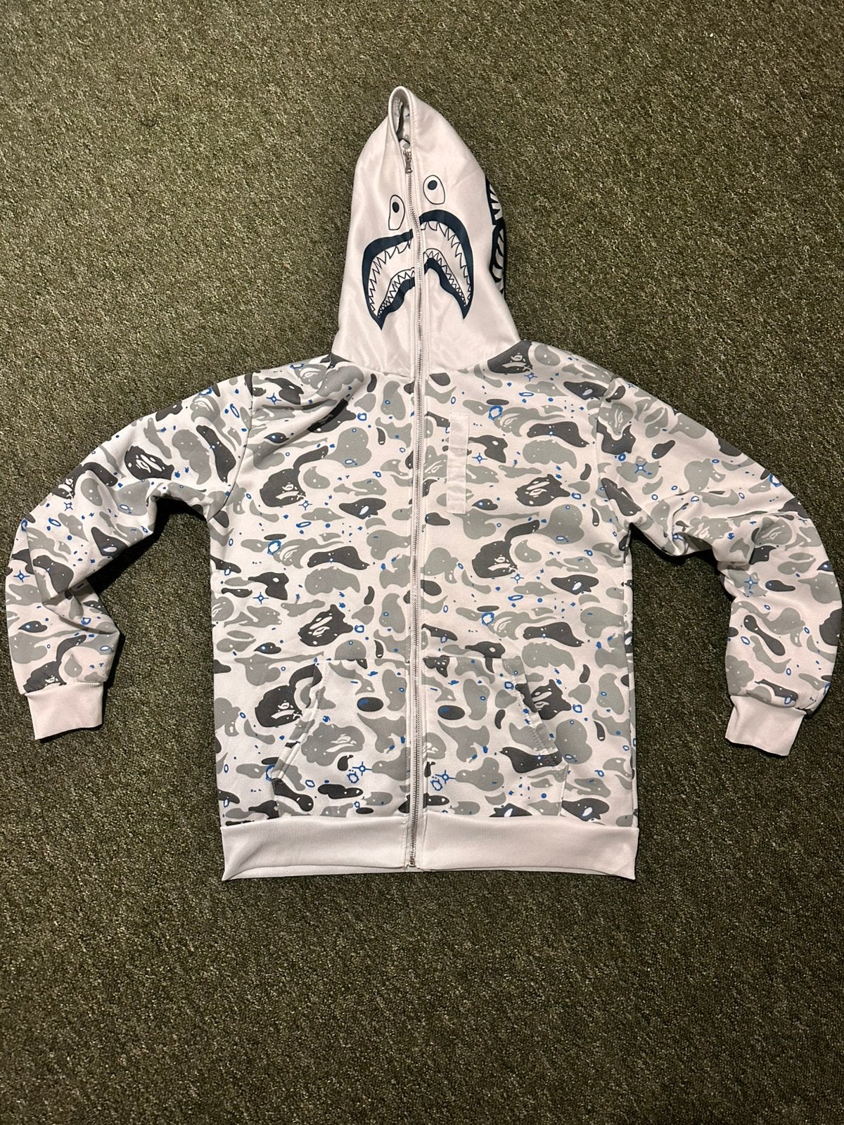 A Bathing Ape BAPE look a like hoodie met rits, Ophalen of Verzenden, Zo goed als nieuw, Maat 48/50 (M), Grijs