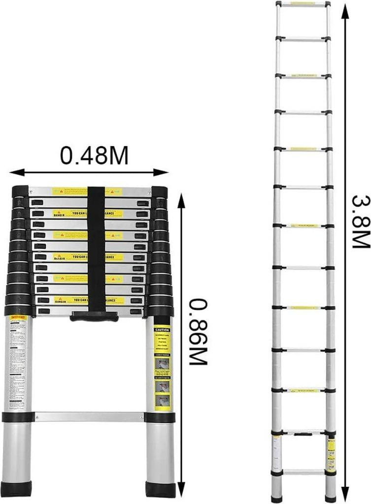 Telescoopladder | 3.8 meter | NIEUW uit voorraad leverbaar!, Doe-het-zelf en Verbouw, Nieuw, Ladder, 2 tot 4 meter, D