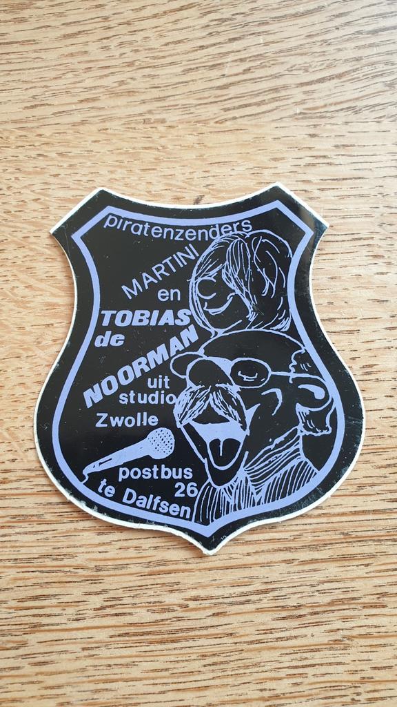 Sticker zender piraat Martini en Tobias de Noorman DALFSEN, Ophalen of Verzenden, Zo goed als nieuw