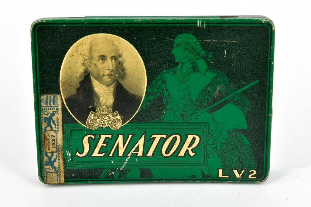 BLIKJE SENATOR  SIGAREN, Ophalen of Verzenden, Gebruikt, Tabaksdoos of Verpakking
