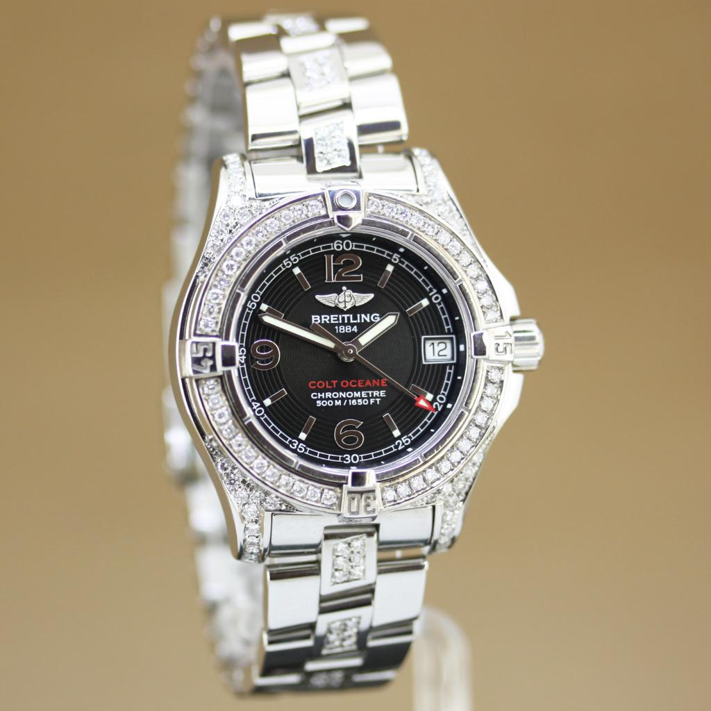 Breitling Colt Oceane Diamant A77380, Sieraden, Tassen en Uiterlijk, Horloges | Dames, Overige merken, Staal, Staal, Polshorloge