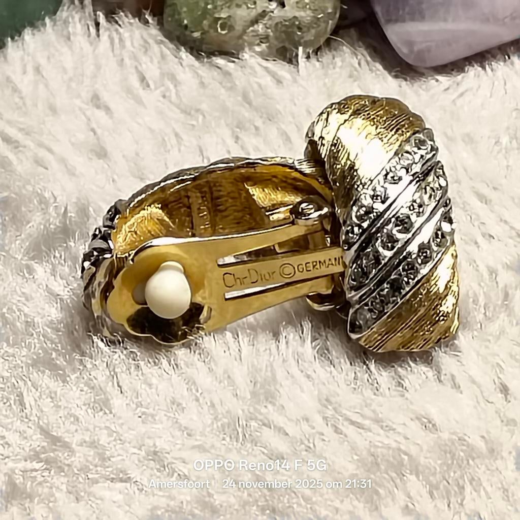 Vintage Christian Dior clip oorbellen, Verzenden, Overige materialen, Oorbellen