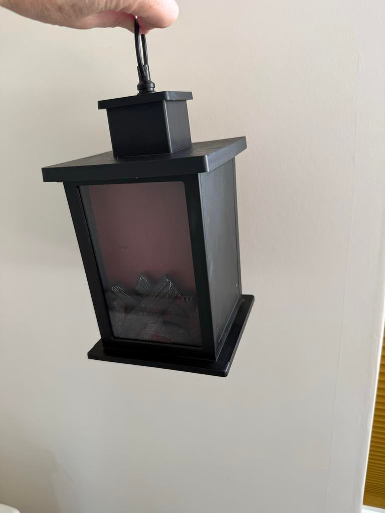 Sfeervolle open haard lantaarn op batterijen, Ophalen, Gebruikt, Kunststof, Minder dan 50 cm