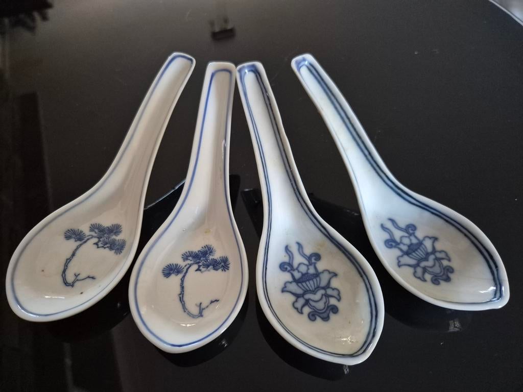 4 Chinese Antieke & Vintage Soeplepels, Ophalen of Verzenden