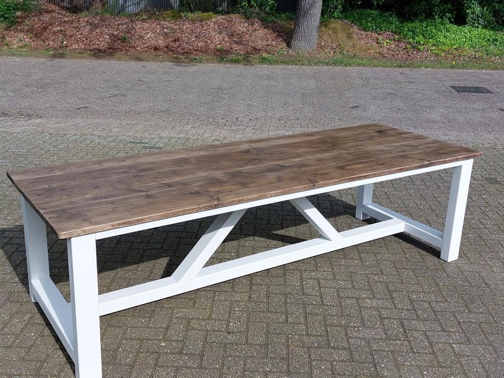 Kloostertafel de luxe 270 cm, Ophalen, Info@wittetafel.nl, 100 tot 150 cm, Vijf personen of meer