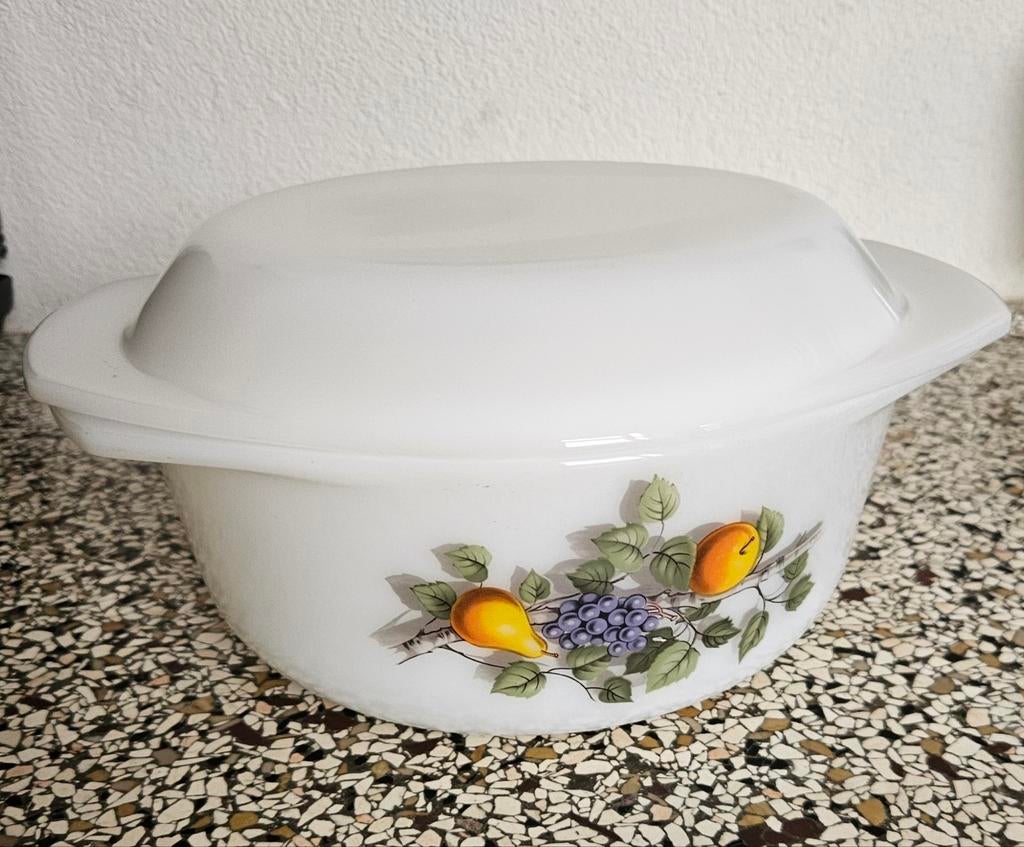 Vuurvaste ovenschaal 21 cm doorsnee 8 cm diep, Ophalen, Zo goed als nieuw, Overige stijlen, Schaal of Schalen