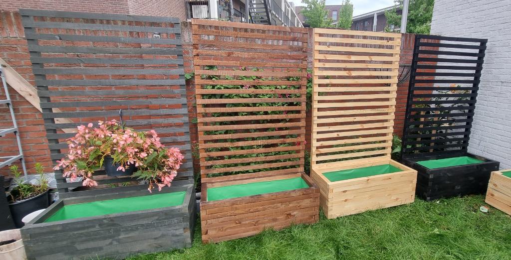Grote houten plantenbakken 100x40x40 met klimrek 180cm, 100 cm of meer, Nieuw, Ophalen of Verzenden, Binnen
