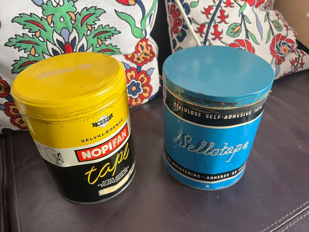 2 Vintage blokken van Sellotape plakband zeldzaam, Verzamelen, Ophalen of Verzenden, Zo goed als nieuw, Overige