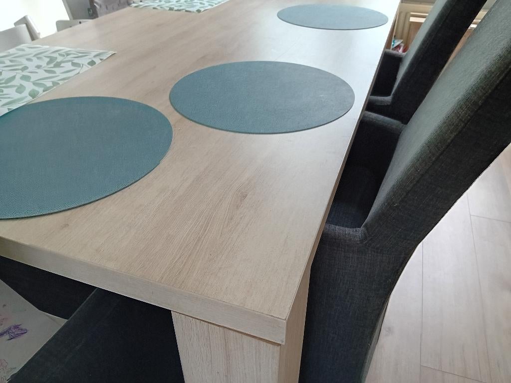 Eettafel met stoelen, Huis en Inrichting, Tafels | Eettafels, Ophalen, Gebruikt, 50 tot 100 cm, 150 tot 200 cm