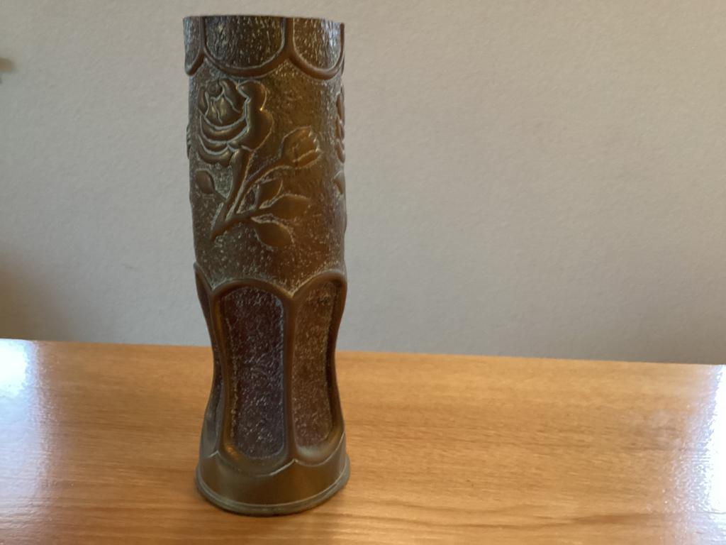 ‘Vaas’ gemaakt van een granaat 1942, Ophalen of Verzenden, Nederland, Hulzen of Bodemvondsten