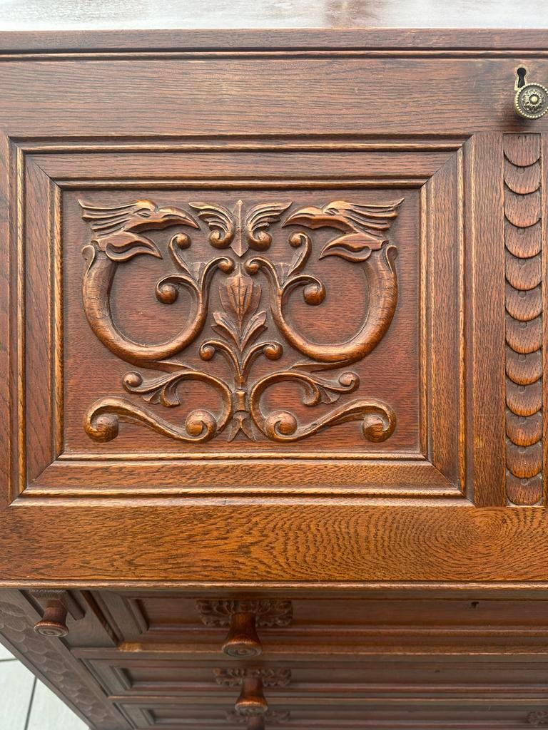 Antieke Secretaire met Prachtige Details 105cmx45cmx85cm, Ophalen, Zo goed als nieuw