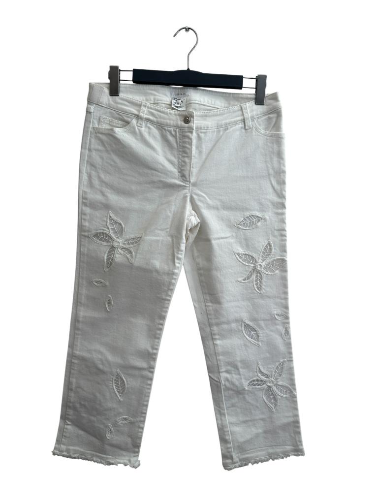 Escada broek M, Kleding | Dames, Broeken en Pantalons, Zo goed als nieuw, Grijs, Lang, Ophalen of Verzenden