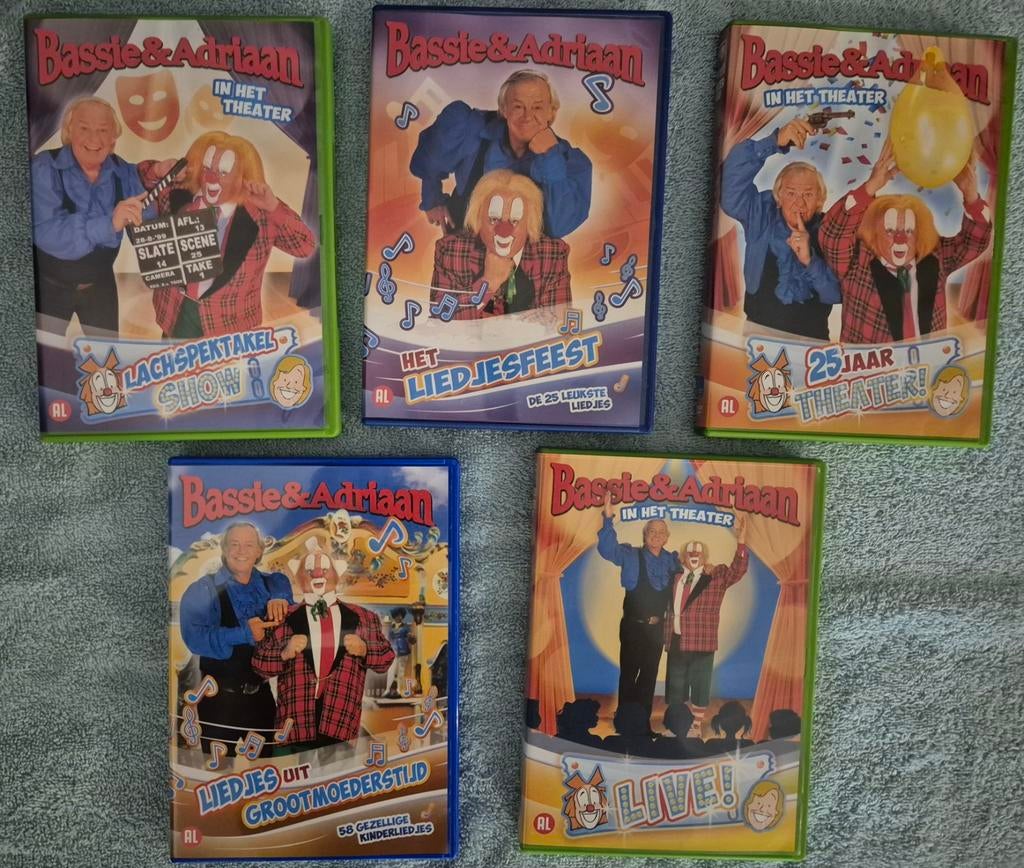 5x Bassie & Adriaan (van Carvan dvdBox), Alle leeftijden, Boxset, Ophalen of Verzenden, Zo goed als nieuw