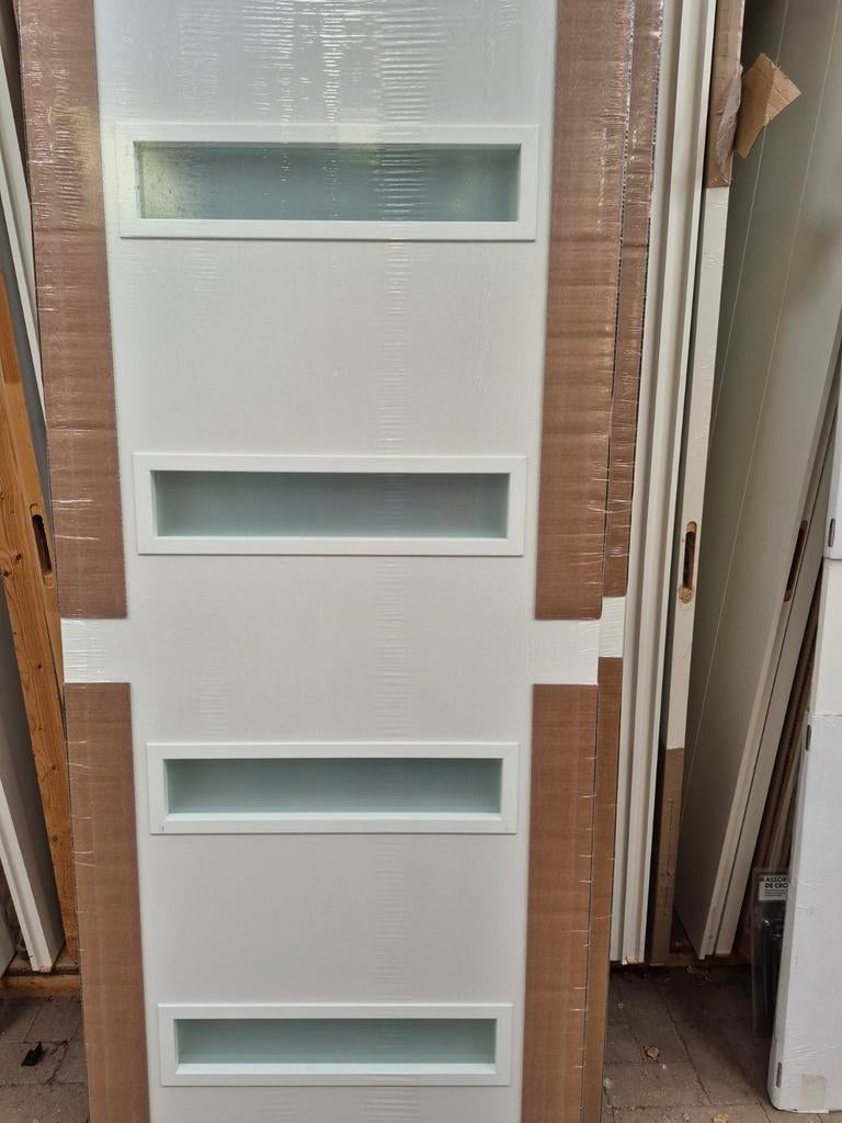 83x211,5cm binnendeur stomp mat glas afgelakt ral9010 XB11, Ophalen, 80 tot 100 cm, Binnendeur, Nieuw