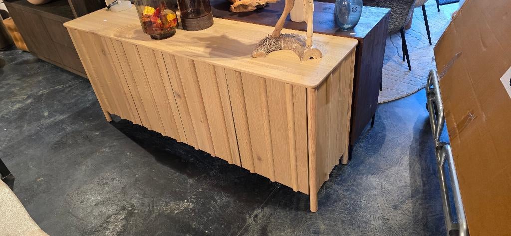 Dressoir Eikenhout 183cm – Naturel Showroomkorting, Bornsestraat 31, 150 tot 200 cm, Ophalen of Verzenden, Zo goed als nieuw