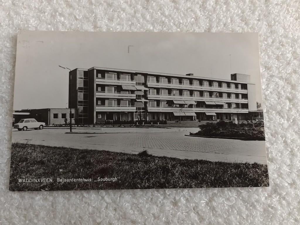 Waddinxveen Bejaardentehuis Souburgh ansichtkaart, Ophalen of Verzenden, 1940 tot 1960, Gelopen, Zuid-Holland