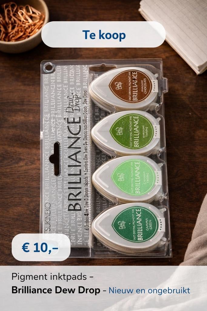 Brilliance Dew Drop Inktpads - Set van 4 - Nieuw, Hobby en Vrije tijd, Stempelen, Ophalen of Verzenden, Nieuw, Inkt, Foam of Stempelhouder