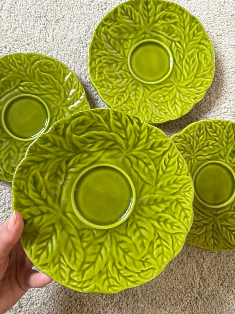 Vintage Italiaanse cabbageware schoteltjes – bladmotief(set), Ophalen, Zo goed als nieuw, Overig