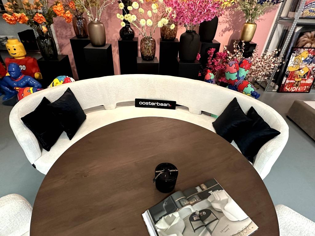 Luxe Velvet Teddy Eetkamerbank Alkmaar NIEUW Wit - Uniek, Info@oosterbaanwonen.nl, Luxe, Nieuw, Ophalen of Verzenden
