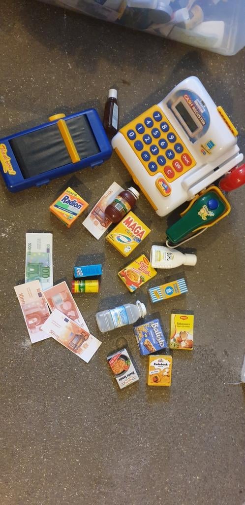 Supermarkt speelgoed met kassa, loopband, geld, artikelen, Ophalen of Verzenden