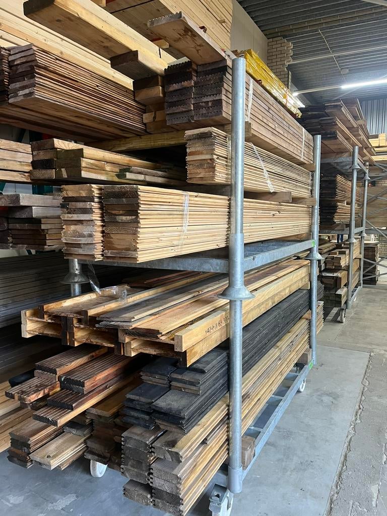 rest hout balken planken vlonder sponningplanken rabatdelen, Doe-het-zelf en Verbouw, Hout en Planken, Minder dan 25 mm, Nieuw