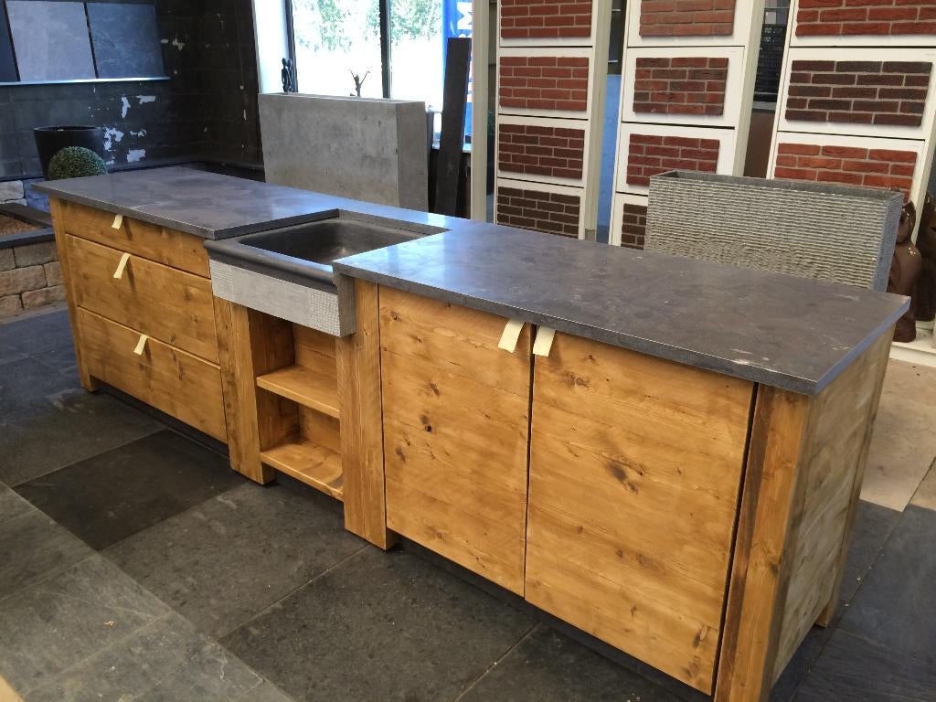 buitenkeuken bladen hardsteen standaard maten 65 cm diep, Ophalen of Verzenden, Nieuw, Rechthoekig, Overige materialen