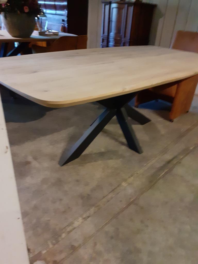 Massief eiken eetafel deens ovaal.verjongd 220x110, Ophalen, 100 tot 150 cm, Vijf personen of meer, Eikenhout