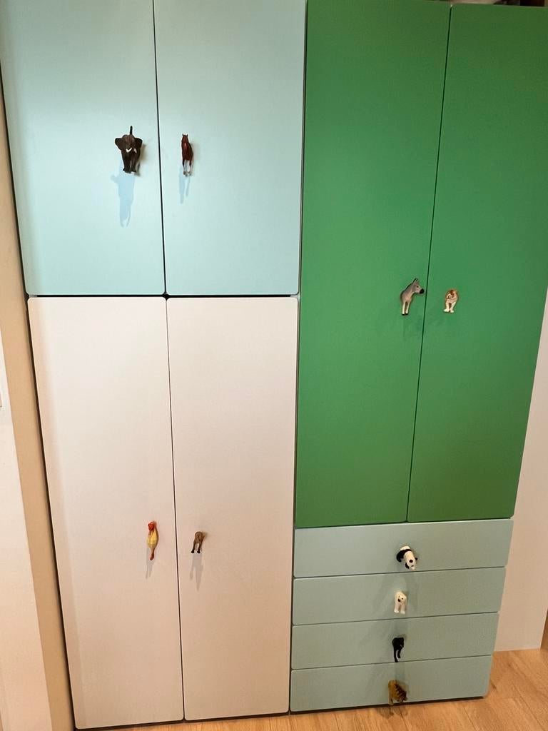 Deurtjes+ladefronten småstad groen + blauw voor platsa kast, Ophalen, Zo goed als nieuw