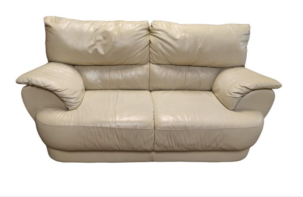 Contempo # compact Italiaans leren design bankje - L 160cm, Ophalen of Verzenden
