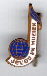 Jeugd en muziek email op koper broche ( X_119a ), Verzenden, Nieuw, Merk, Speldje of Pin
