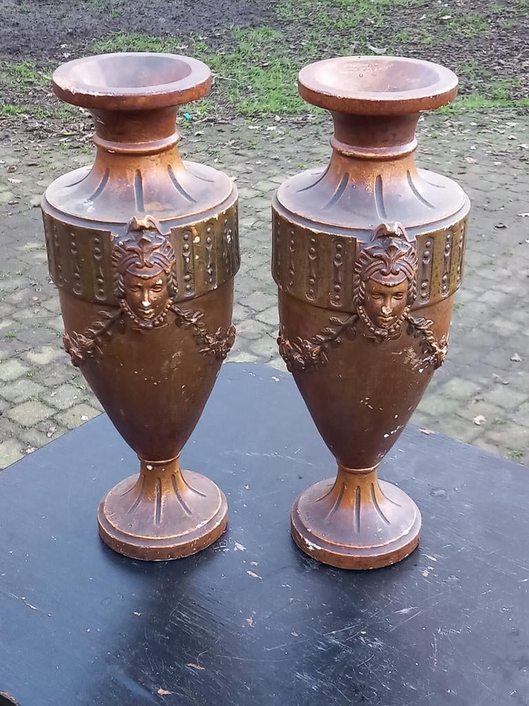Antieke Vazen - Set van 2, gips, Ophalen of Verzenden