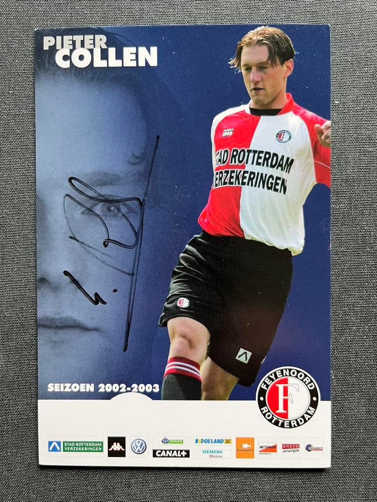 Feyenoord spelerskaart Collen met handtekening, Ophalen of Verzenden, Zo goed als nieuw, Feyenoord, Spelerskaart