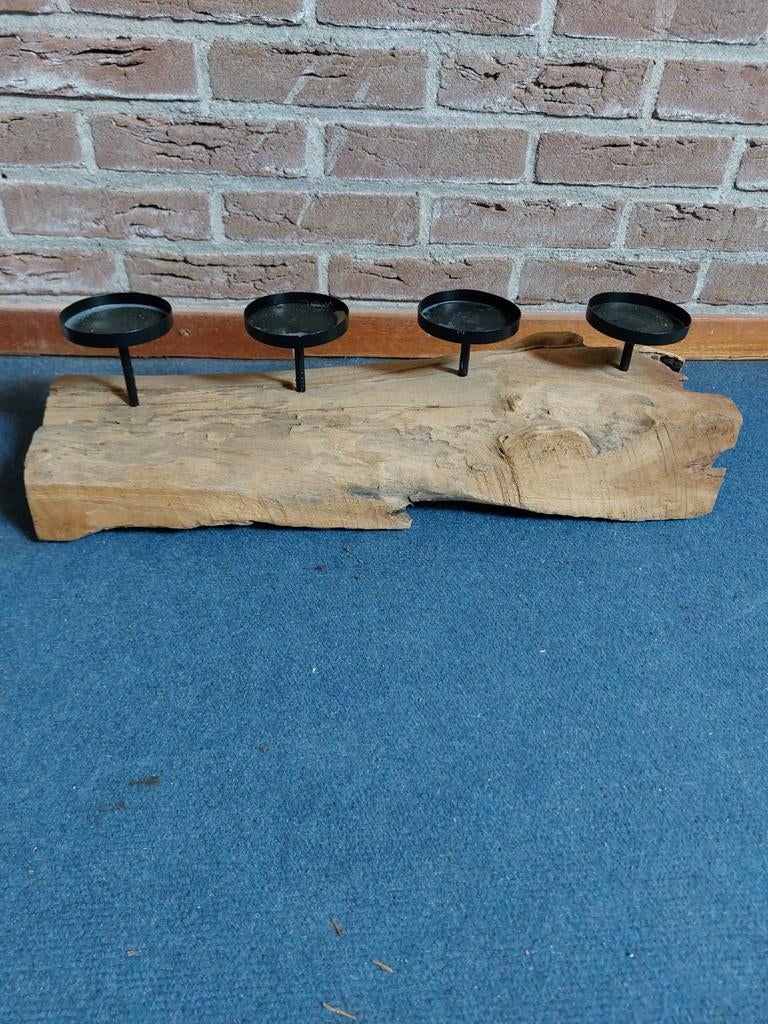 Gave landelijke kaarsenhouder, Ophalen, Zo goed als nieuw, Hout
